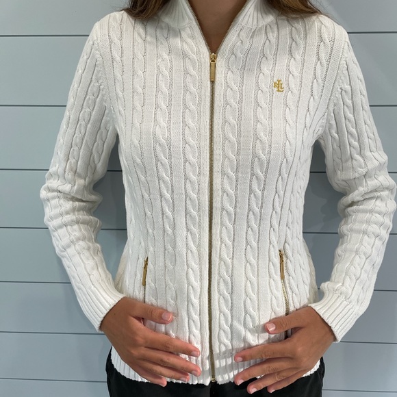 Lauren Ralph Lauren Zip Cable Knit 